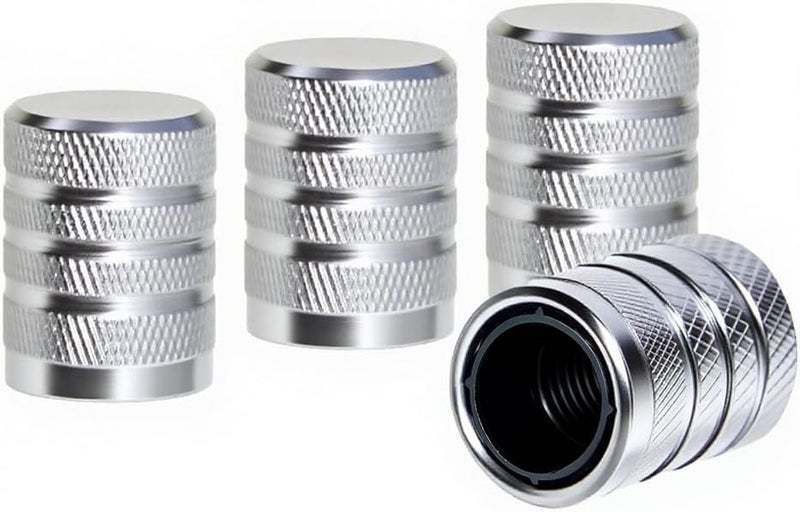 SYSDTTD 4-Piece Anodized Aluminum-Plastic Composite Tire Valve Stem Caps with Integrated Plastic Sleeve,Corrosion-Resistant and Universal Fit,Suitable for Cars, Trucks, and Motorcycles (Gray) - Image 1